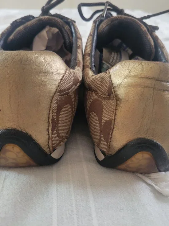 Classic Coach Jayme sneakers in the iconic khaki/brown signature canvas Sz 11 - Picture 5 of 9